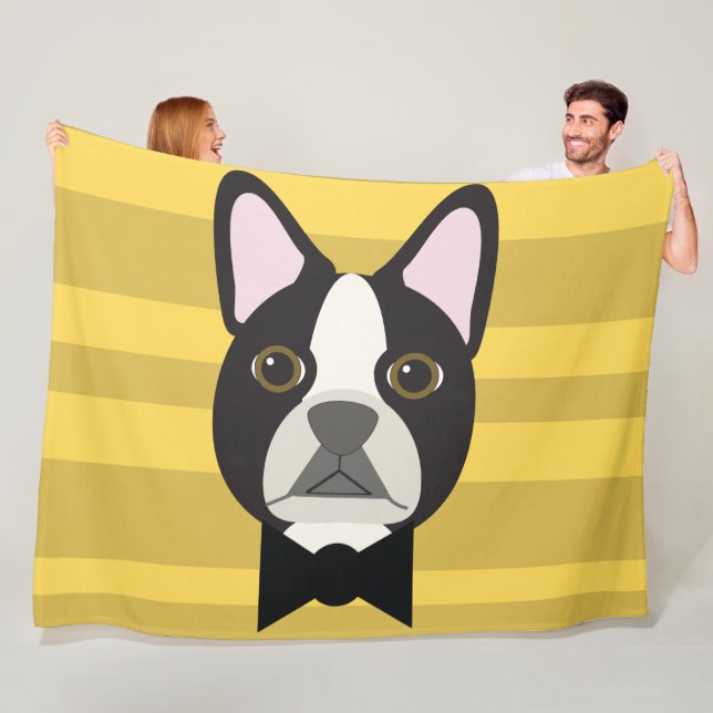 Couverture Polaire Boston Terrier (En situation)