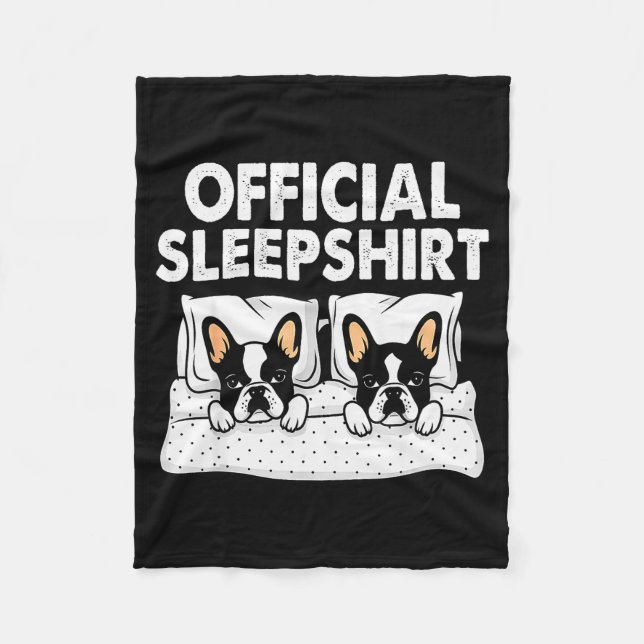 Couverture Polaire Boston Terrier Dog Sleep Pajamas Nightgown  (Devant)