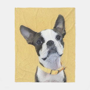 Couverture Polaire Boston Terrier Peinture - Cute Original Chien Art