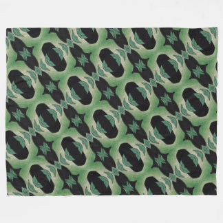 Couverture Polaire Botanical Green and Black