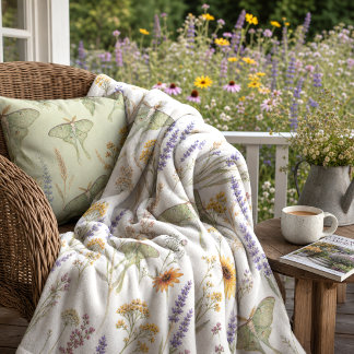Couverture Polaire Botanical Wildflowers Purple Yellow Floral