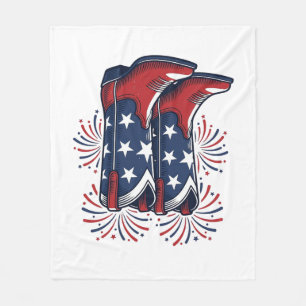 Couverture Polaire Bottes de cowboy patriotiques conception de chemis