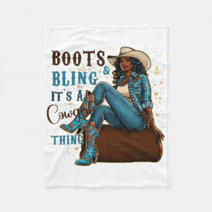 Couverture Polaire Bottes et Bling C'est une Chose de Cowgirl Western