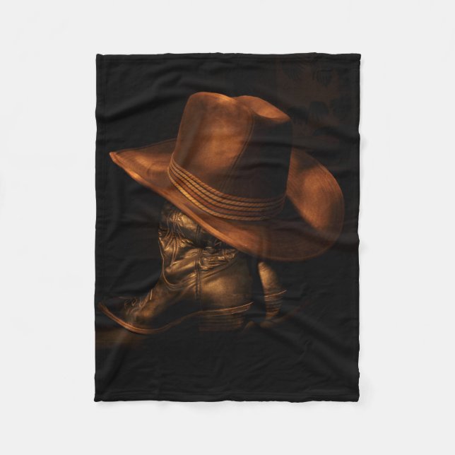 Couverture Polaire Bottes et Casquettes de cowboy de l'Ouest (Devant)