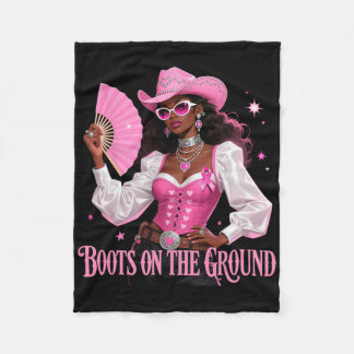 Couverture Polaire Bottes Sur Le Sol Pink Cowgirl Cancer Du Sein Wes