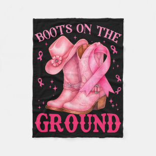 Couverture Polaire Bottes Sur Le Sol Pink Cowgirl Cancer Du Sein Wom