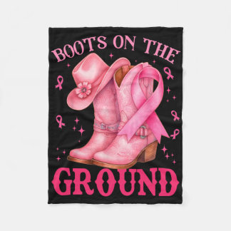 Couverture Polaire Bottes Sur Le Sol Pink Cowgirl Cancer Du Sein Wom