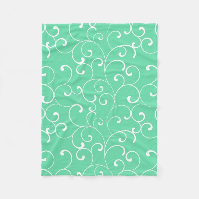 Couverture Polaire Boucles Whimsical Modernes Aqua (Devant)