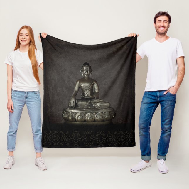 Couverture Polaire Bouddha (En situation)