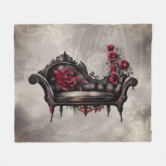 Couverture Polaire Boudoir Chaise | Canapé-lit victorien d'évanouisse (Devant (Horizontal))