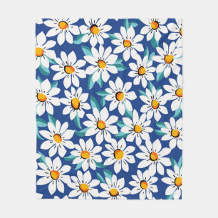 Couverture Polaire Bougies printanières : motif floral tendance.