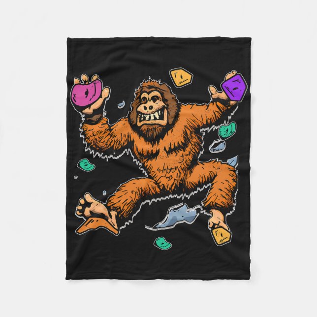 Couverture Polaire Bouldering Sasquatch Mountain Climber Bigfoot Rock (Devant)