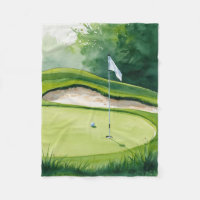 Boule de golf et Drapeau sur Putting Green