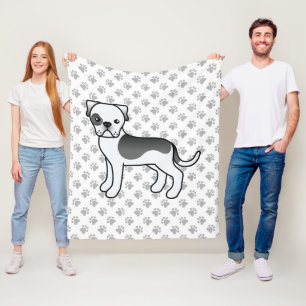 Couverture Polaire Bouledogue américain pie balck Cute Chien de dessi