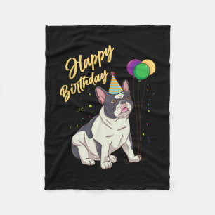 Couverture Polaire Bouledogue français d'anniversaire 