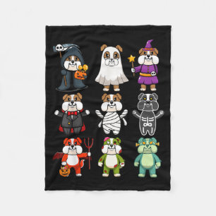 Couverture Polaire Bouledogue Spooky Boo-Jee Horreur Citrouille Boule