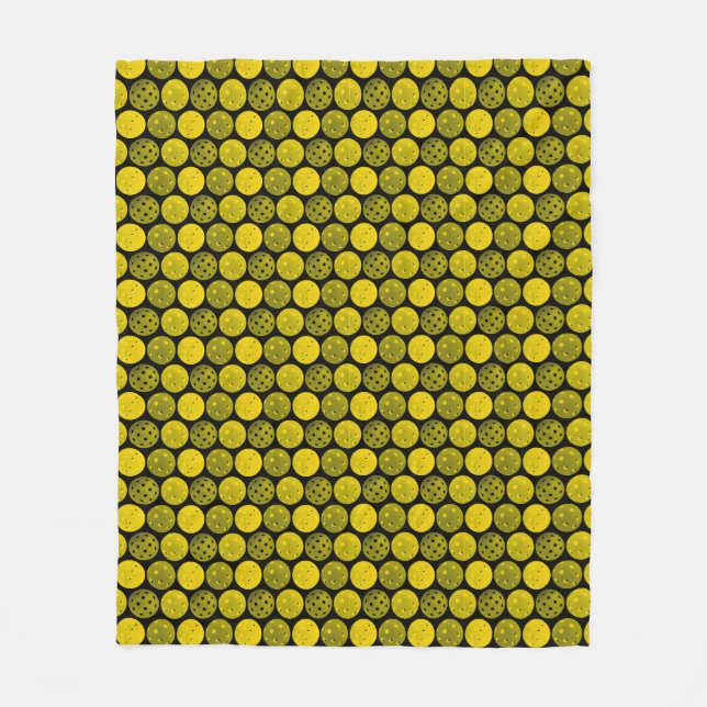 Couverture Polaire Boules de Pickleball, Boules de Pickleball Jaunes  (Devant)