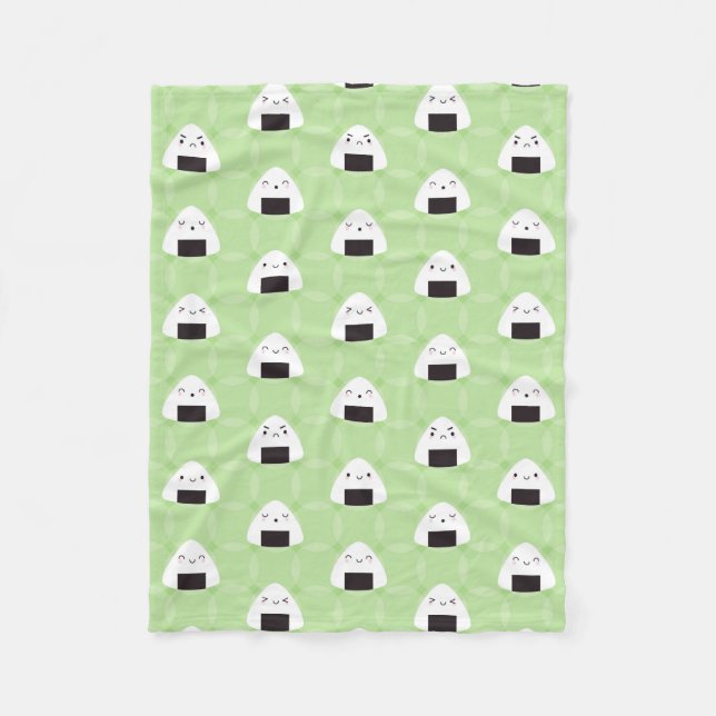Couverture Polaire Boules de riz de Kawaii Onigiri (Devant)