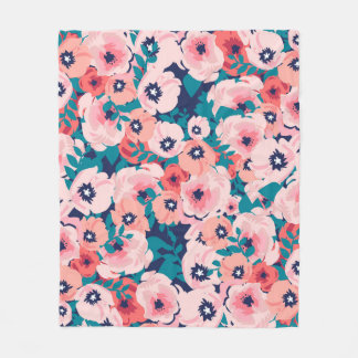Couverture Polaire Bouquet d'aquarelle de fleurs sans couture motif