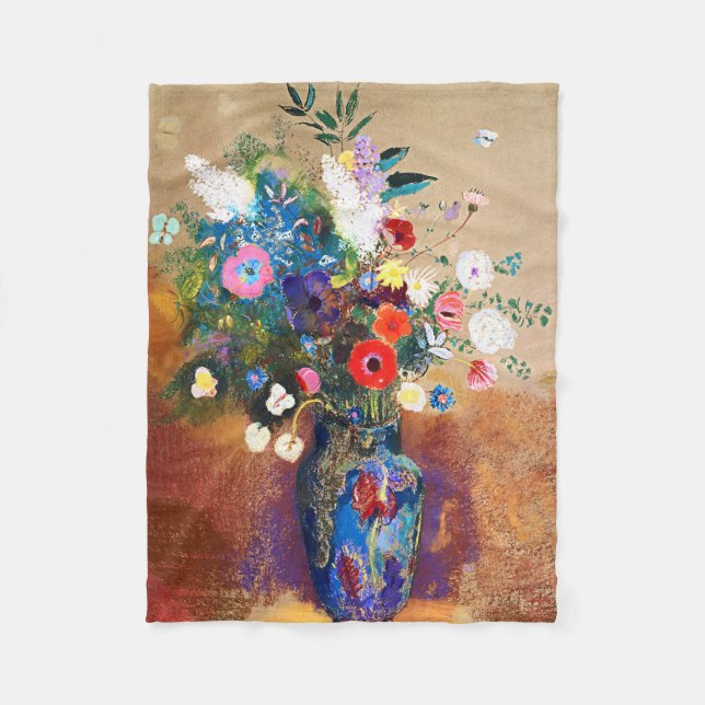 Couverture Polaire Bouquet de fleurs par Odilon Redon (Devant)