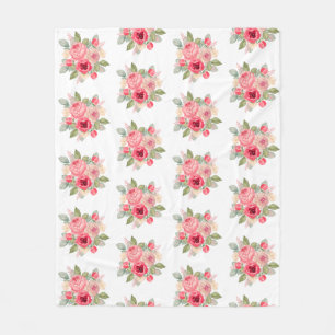 Couverture Polaire Bouquet de roses peintes