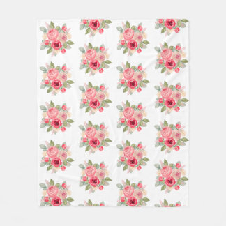 Couverture Polaire Bouquet de roses peintes