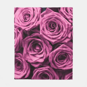 Couverture Polaire Bouquet de roses violets, fleurs fleuris arrière -