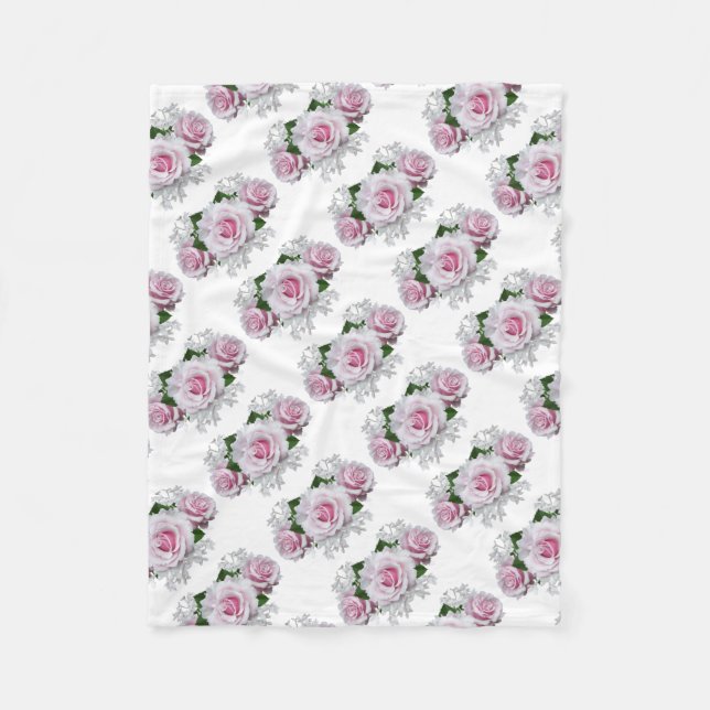 Couverture Polaire Bouquet rose (Devant)