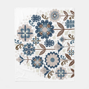 Couverture Polaire Bouquets multicolores : Main tirée