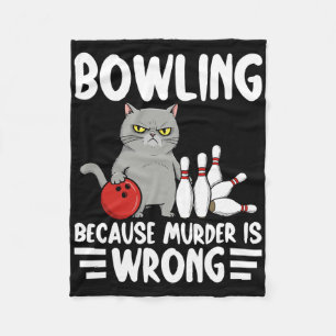 Couverture Polaire Bowling Parce que Meurtre est Mal Drôle Chat 1