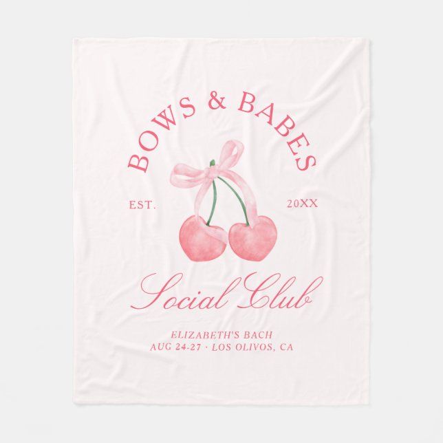 Couverture Polaire Bows & Baby Coquette Cerises Bachelorette (Devant)