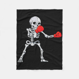 Couverture Polaire Boxe de squelette Kickboxing Mma Halloween 