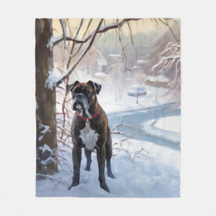 Couverture Polaire Boxeur Qu'il neige Noël