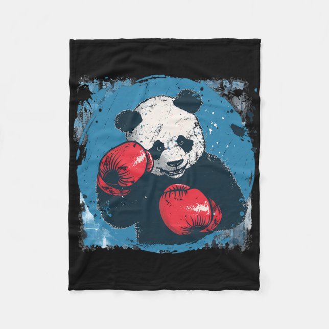 Couverture Polaire Boxing Panda Lover Boxing Gloves Kickboxing Funny  (Devant)