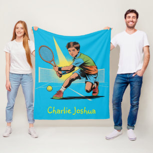 Couverture Polaire Boy Tennis Anniversaire fête cadeau