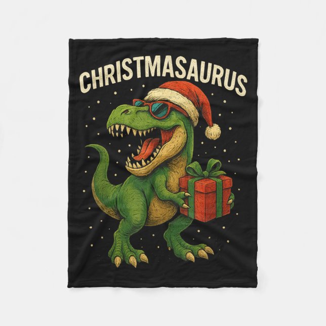 Couverture Polaire Boys Christmasaurus Christmas Dinosaur Dino Family (Devant)