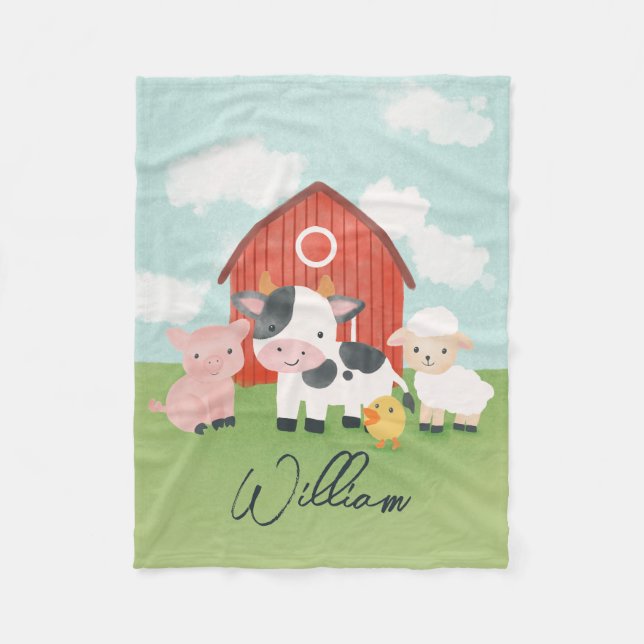 Couverture Polaire Boys Farm Animal Barnyard Kids (Devant)