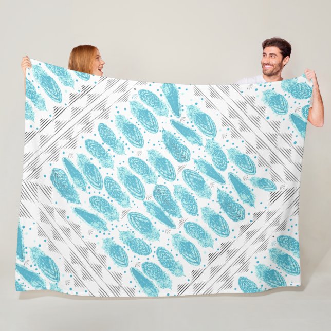 Couverture Polaire Boys Room Moderne Abstrait Motif en plumes (En situation)