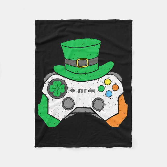 Couverture Polaire Boys St Patricks Day Video Game Controller Mens Ir (Devant)