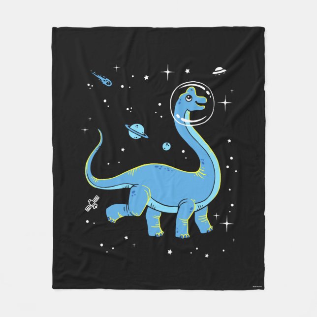 Couverture Polaire Brachiosaurus Bleu Dinos Dans L'Espace (Devant)