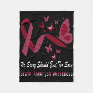 Couverture Polaire Brain Aneurysm Awareness Butterfly Burgundy Ribbon