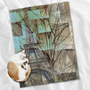 Couverture Polaire branche d'arbre d'automne Paris tour eiffel