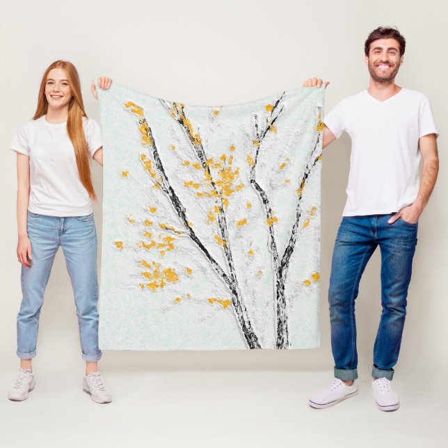 Couverture Polaire Branches de l'arbre d'automne avec feuilles de aut (En situation)