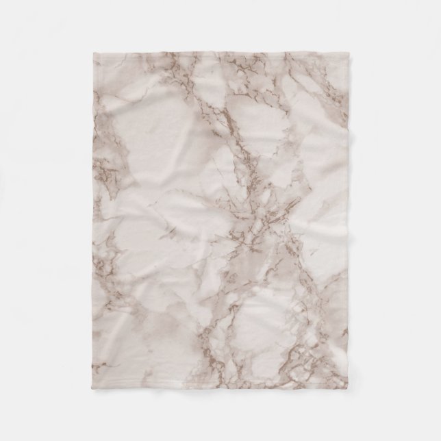 Couverture Polaire Brassage Tan et Marbre blanc (Devant)