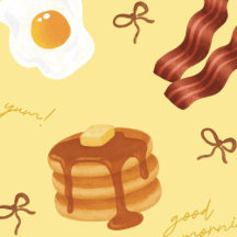 Breakfast Theme Bacon Eggs Pancakes Pattern