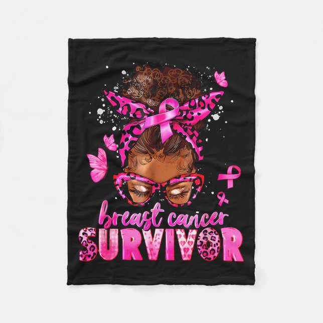Couverture Polaire Breast Cancer Awareness Survivor Black Women Melan (Devant)