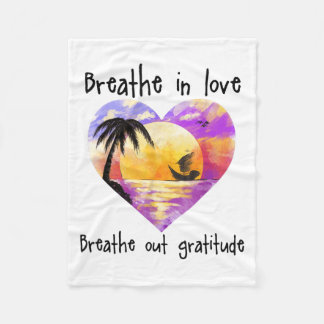 Couverture Polaire Breathe In Love Breathe Out Gratitude Sitive Motiv
