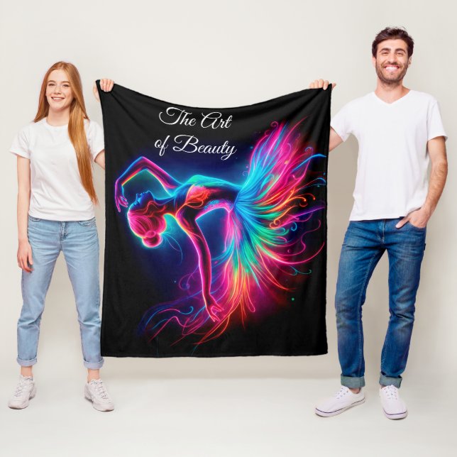 Couverture Polaire Bright ballerina neon danse moderne noir (En situation)