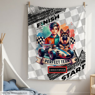 Couverture Polaire Bright Blanket Sport Voiture Racer Garçon Annivers