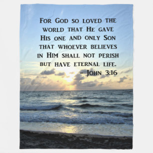 COUVERTURE POLAIRE BRIGHT BLUE JOHN 3:16 OCEAN PHOTO DESIGN